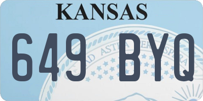 KS license plate 649BYQ