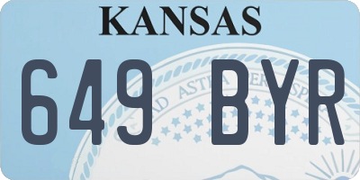KS license plate 649BYR