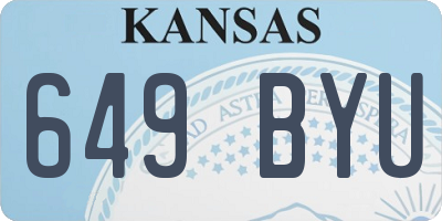 KS license plate 649BYU