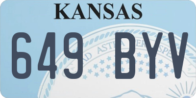 KS license plate 649BYV