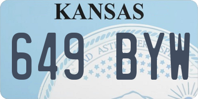 KS license plate 649BYW