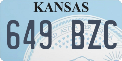 KS license plate 649BZC