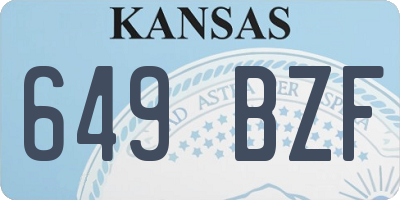 KS license plate 649BZF