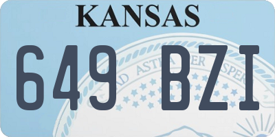 KS license plate 649BZI