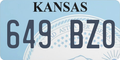 KS license plate 649BZO