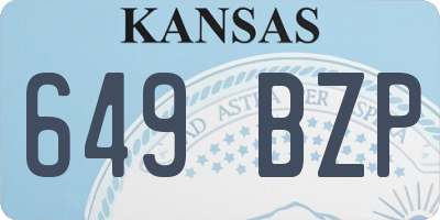 KS license plate 649BZP