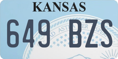 KS license plate 649BZS