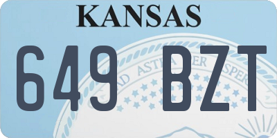 KS license plate 649BZT