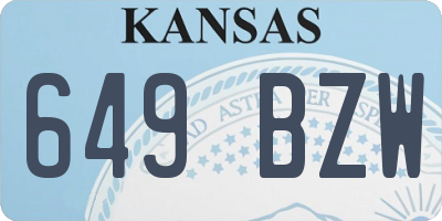 KS license plate 649BZW