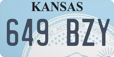 KS license plate 649BZY