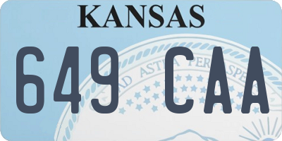 KS license plate 649CAA