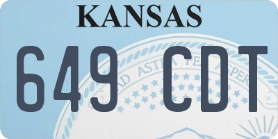 KS license plate 649CDT