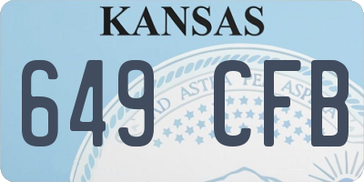 KS license plate 649CFB