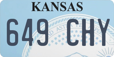 KS license plate 649CHY