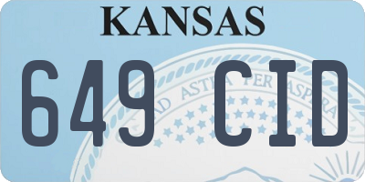 KS license plate 649CID