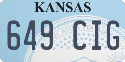 KS license plate 649CIG
