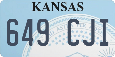 KS license plate 649CJI