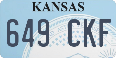 KS license plate 649CKF