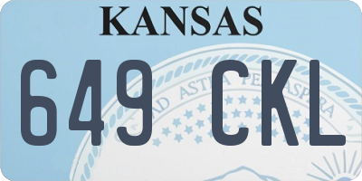 KS license plate 649CKL