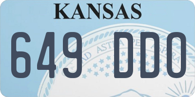 KS license plate 649DDO