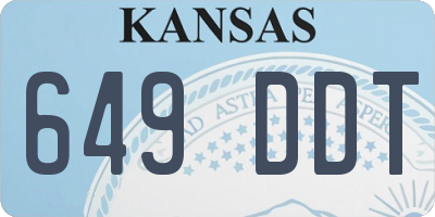 KS license plate 649DDT