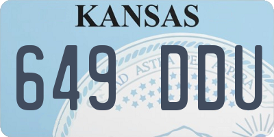 KS license plate 649DDU