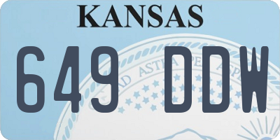 KS license plate 649DDW