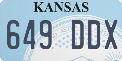 KS license plate 649DDX