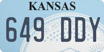 KS license plate 649DDY