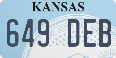 KS license plate 649DEB