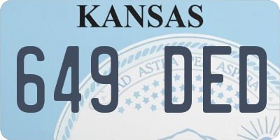KS license plate 649DED
