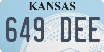 KS license plate 649DEE