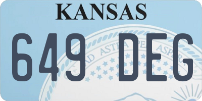 KS license plate 649DEG