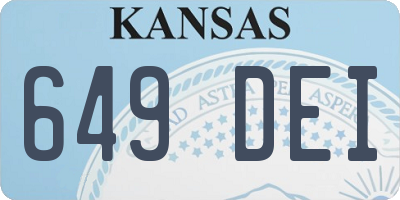 KS license plate 649DEI