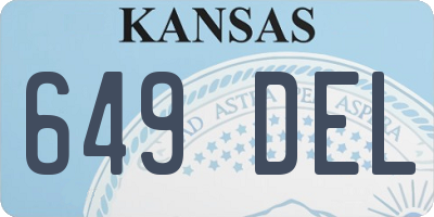 KS license plate 649DEL
