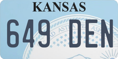 KS license plate 649DEN