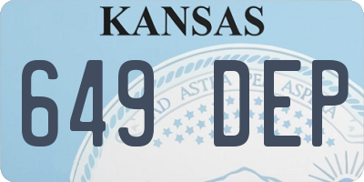 KS license plate 649DEP