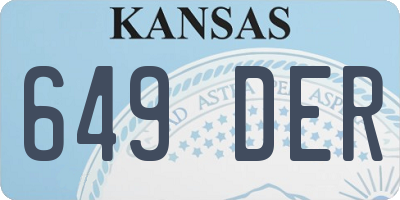 KS license plate 649DER