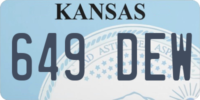 KS license plate 649DEW