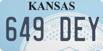 KS license plate 649DEY