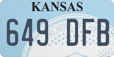 KS license plate 649DFB
