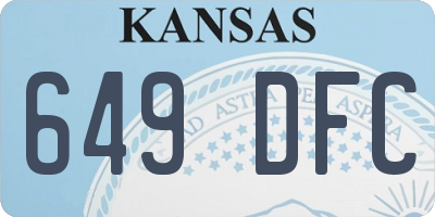 KS license plate 649DFC