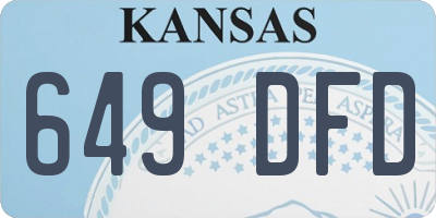 KS license plate 649DFD