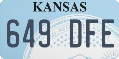 KS license plate 649DFE