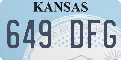 KS license plate 649DFG