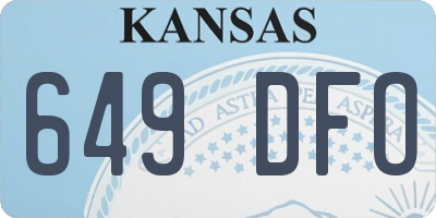 KS license plate 649DFO