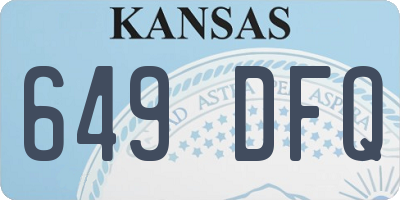 KS license plate 649DFQ