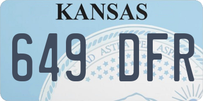 KS license plate 649DFR