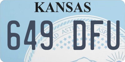 KS license plate 649DFU
