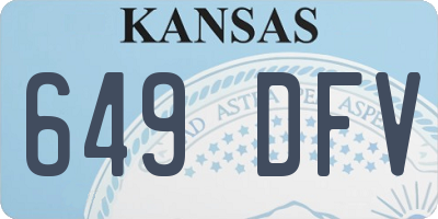 KS license plate 649DFV